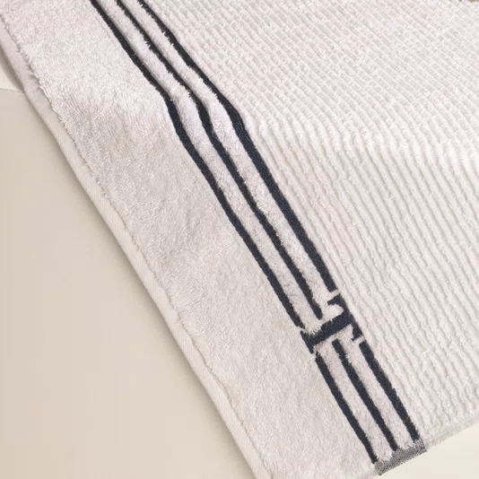 Toalha De Praia Isola Trussardi Branco e Marino 86cm x 160cm