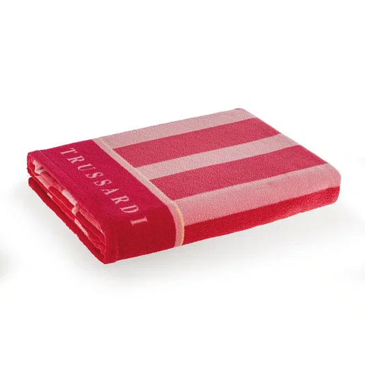 Toalha de Praia Listrado Trussardi + Bacio Di Latte Vermelho