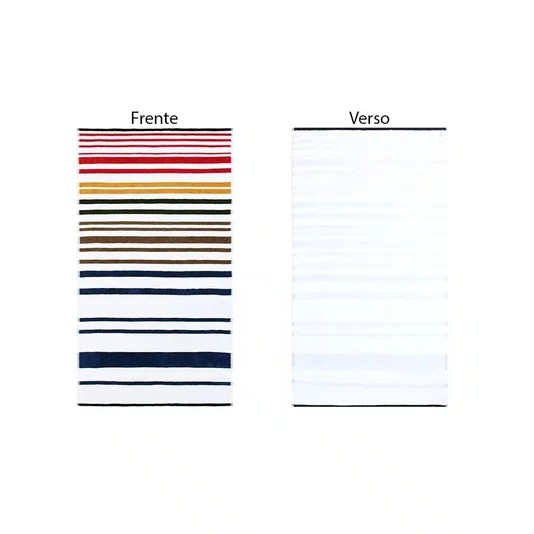 Toalha de Praia Montauk Buddemeyer Luxus Multicolor/Branco 100cm x 180cm