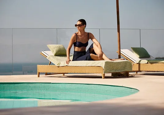 Toalha De Praia Trussardi + Lenny Niemeyer Tramas Bege e Verde
