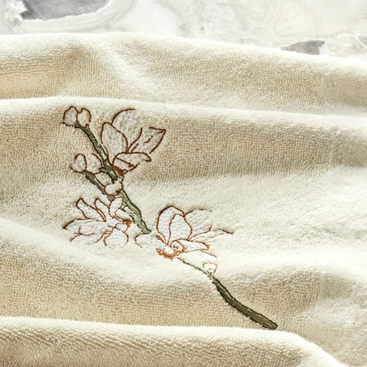 Toalha de Rosto Almond Flowers Boss Home Madrepérola 50cm x 100cm