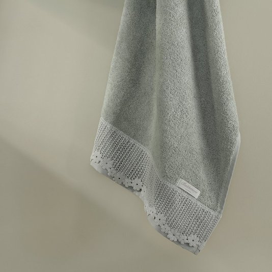 Toalha de Rosto Aya Buddemeyer Luxus Renda/Verde Pistachio 48 x 90 cm
