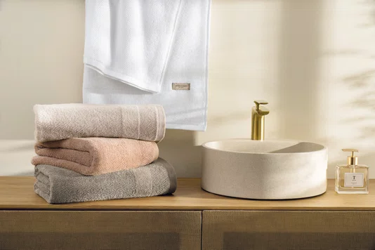 Toalha de Rosto Borgia Trussardi 48 x 80 cm Argila