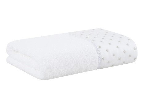 Toalha de Rosto Dots Buddemeyer Luxus Branco e Bege 48x90cm