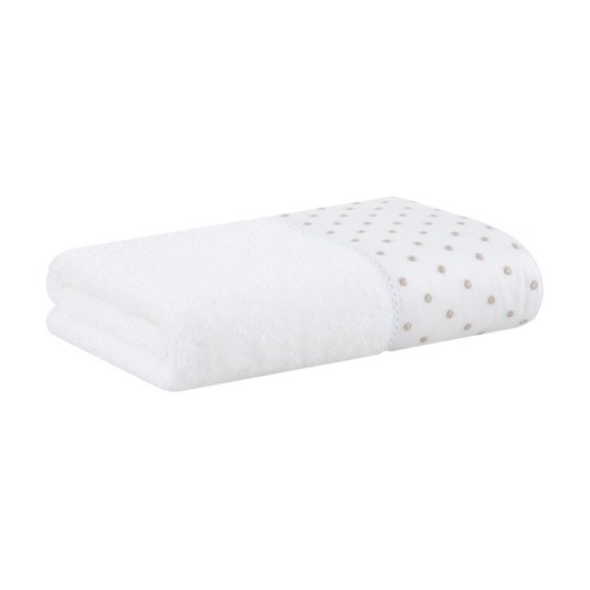 Toalha de Rosto Dots Buddemeyer Luxus Branco e Rosa Matte 48 x 90 cm