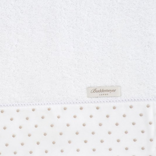 Toalha de Rosto Dots Buddemeyer Luxus Branco e Rosa Matte 48 x 90 cm
