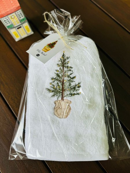 Toalha de Rosto Fio Egípcio 48x90 Árvore de Natal LCL Home