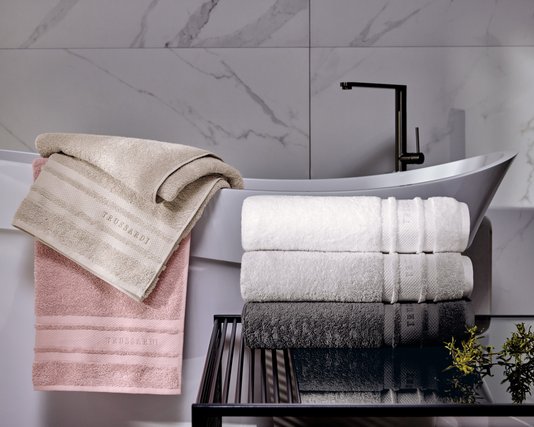 Toalha De Rosto Lecce Trussardi Chumbo 48 x 80 cm