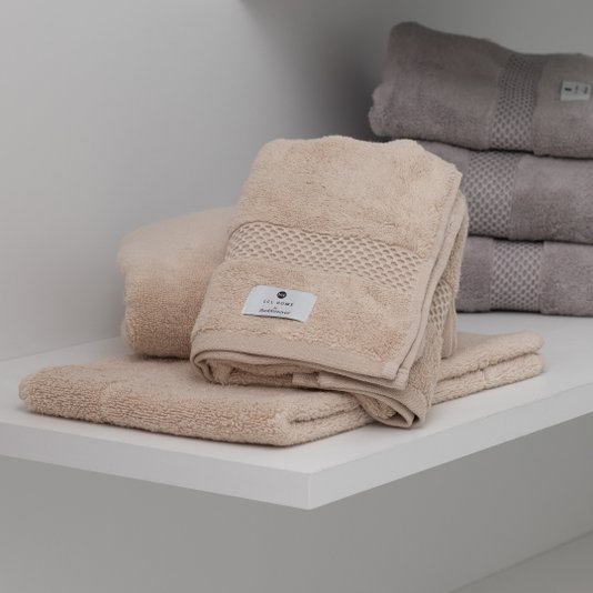 Toalha de Rosto Lolli Air LCL Home By Buddemeyer Bege 48 x 90 cm