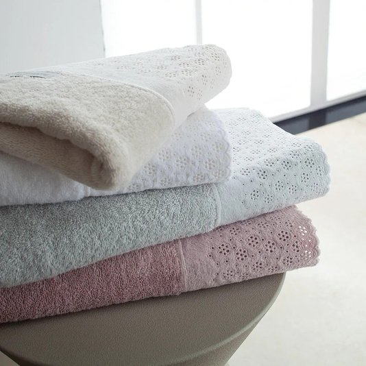 Toalha de Rosto Lovely Buddemeyer Branco 48 x 90 cm
