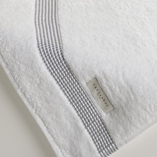 Toalha de Rosto Reali Trussardi Branco e Grigio 48cm x 80cm