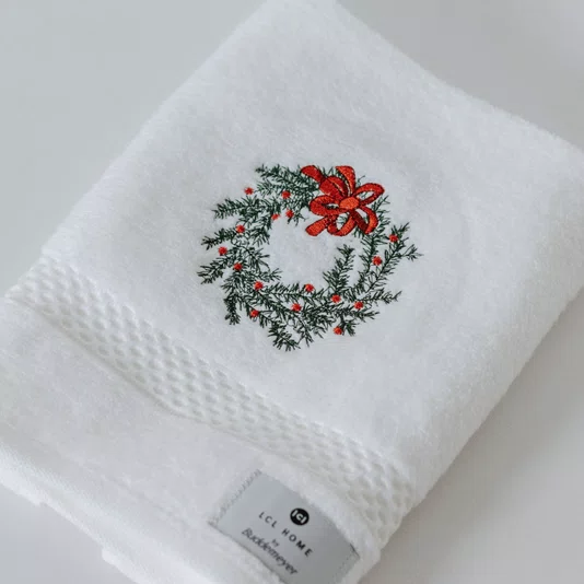 Toalha Lavabo 30x50 Guirlanda de Natal LCL