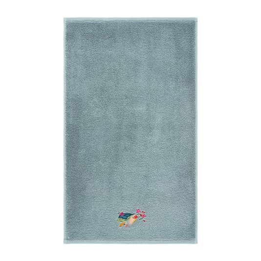 Toalha para Lavabo Eaux Algodão Orgânico Yves Delorme Azul 45 x 70cm