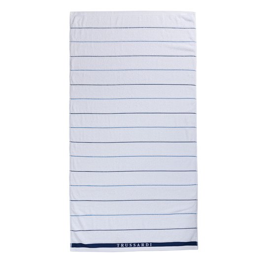 Toalha Praia Nautica Trussardi Branco/Marinho 0,86 x 1,60 m
