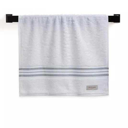 Toalha Rosto Barberine Trussardi Branco e Cielo 48cm x 80cm
