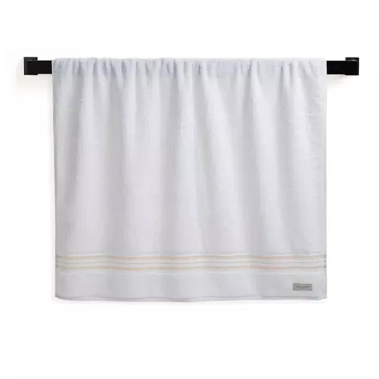 Toalha Rosto Barberine Trussardi Branco e Nocciola 48cm x 80cm