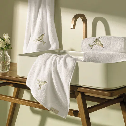 Toalha de Rosto Ventura Karsten Branco 48 x 80 cm