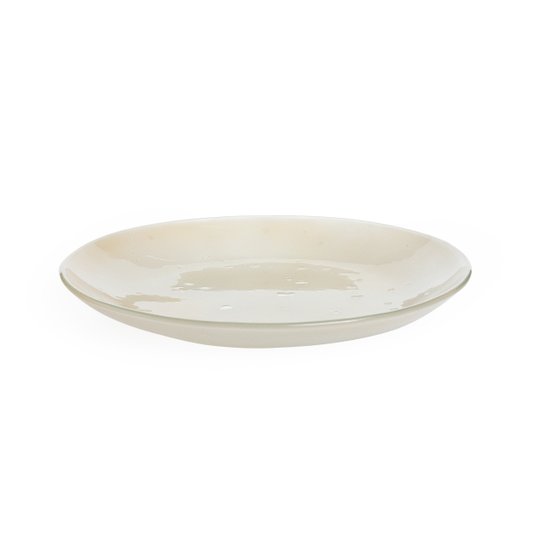 Travessa Baixa Em Vidro Mel 26 cm