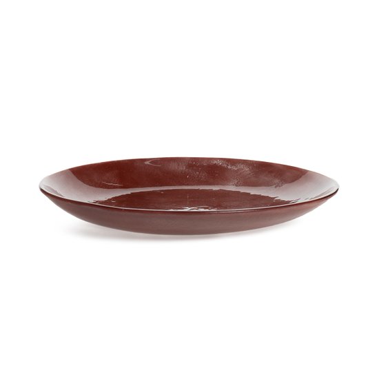 Travessa Baixa Em Vidro Tabaco 26 cm