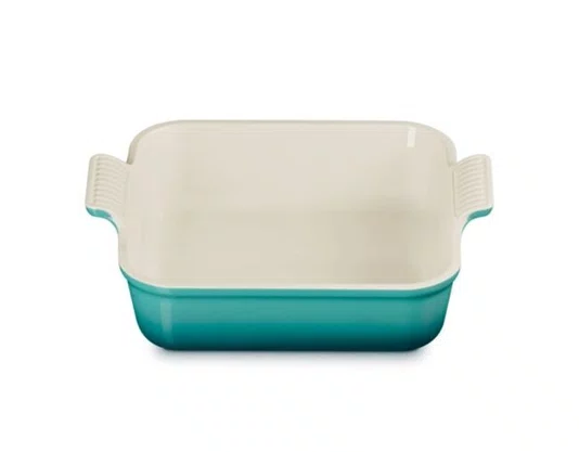 Travessa de Cerâmica Quadrada Heritage Le Creuset Bleu Riviera 23 cm