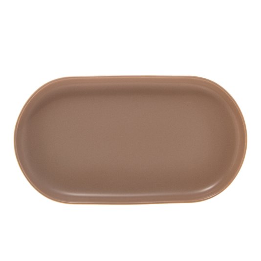 Travessa de Porcelana Oval Rojemac Cinza Matt 25 x 13 cm