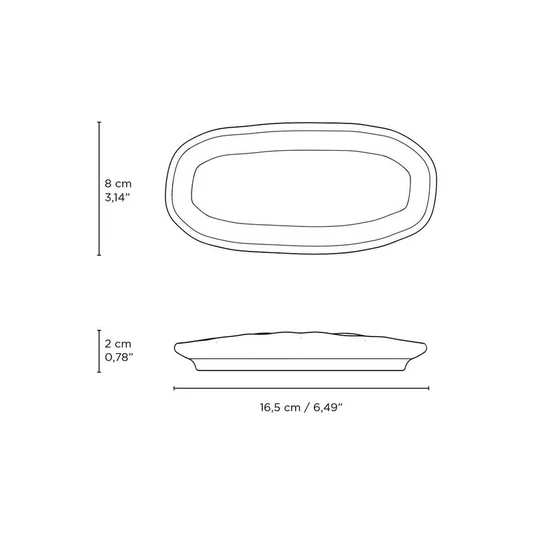 Travessa Oval Rasa Mini Orgânico Âmbar Porto Brasil 16 cm