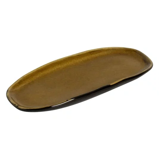 Travessa Oval Rasa P Orgânico Âmbar Porto Brasil 23 cm