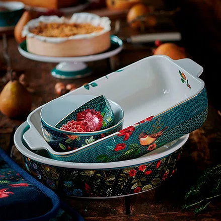 Travessa Para Forno Redonda Winter Wonderland Pip Studio Azul 25cm