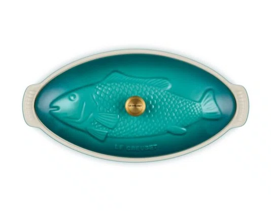 Travessa para Peixe com Tampa Heritage Le Creuset Bleu Riviera 34 cm