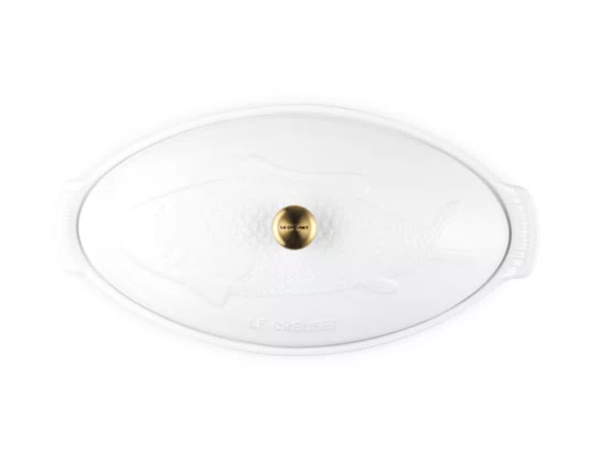 Travessa para Peixe com Tampa Heritage Le Creuset Branco 34 cm