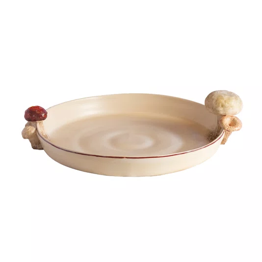 Travessa Redonda Cogumelos Zanatta Casa 35,5 cm