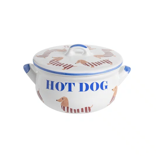 Caçarola de Cerâmica Redonda com Tampa Hot Dog