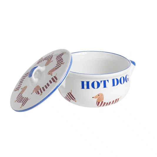Caçarola de Cerâmica Redonda com Tampa Hot Dog