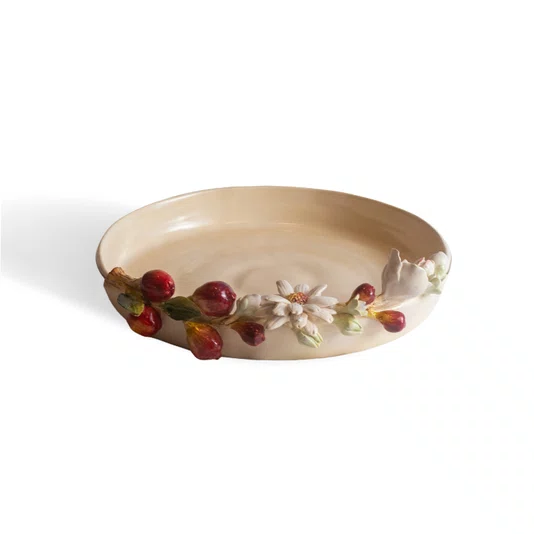 Travessa Redonda Frutas e Flores Zanatta Casa 32 cm