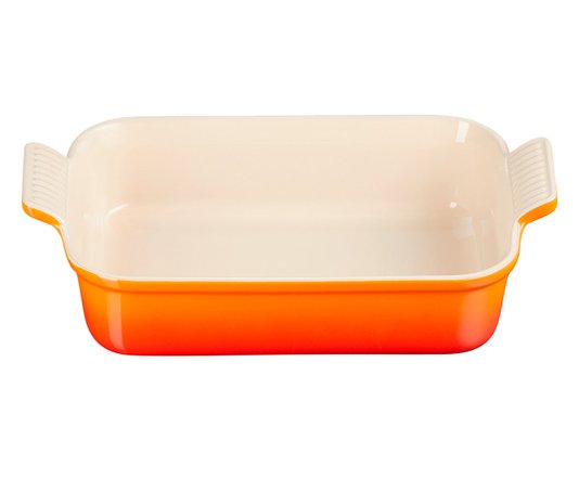 Travessa Retangular Heritage Le Creuset Laranja 19 cm