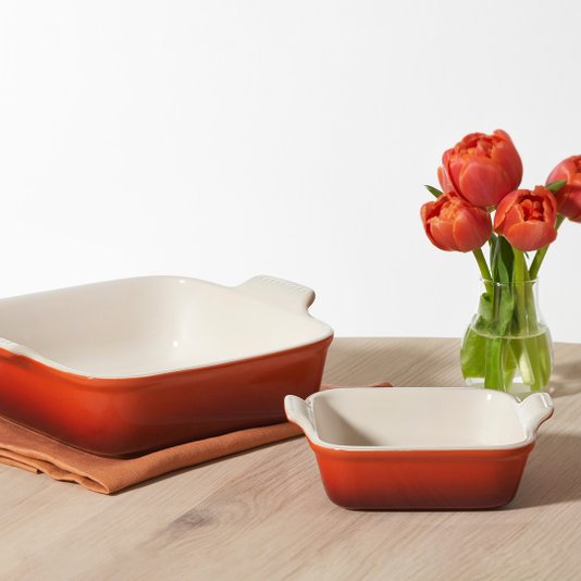 Travessa Retangular Heritage Le Creuset Laranja 19 cm