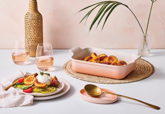 Travessa Retangular Heritage Le Creuset Pêche 26 cm