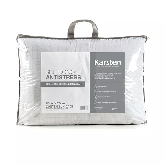 Travesseiro Fibras De Carbono Antistress Karsten 50 x 70 cm