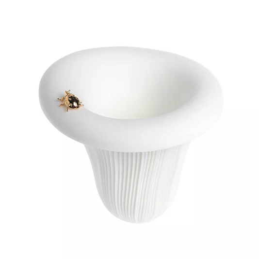 Vaso Cogumelos Sui Objetos Branco 11 cm