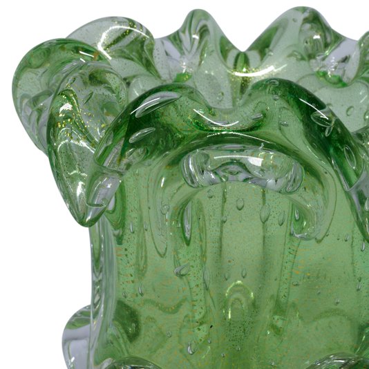 Vaso com Ouro Di Murano Verde Esmeralda