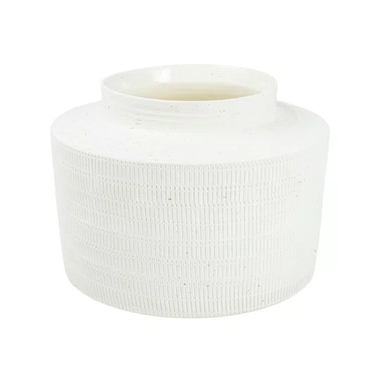Vaso de Cerâmica G Lucatti Branco 17 x 21 cm