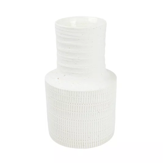 Vaso de Cerâmica G Lucatti Branco 18 x 10 cm