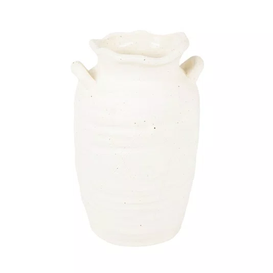 Vaso de Cerâmica Lucatti Branco 22 x 14 cm