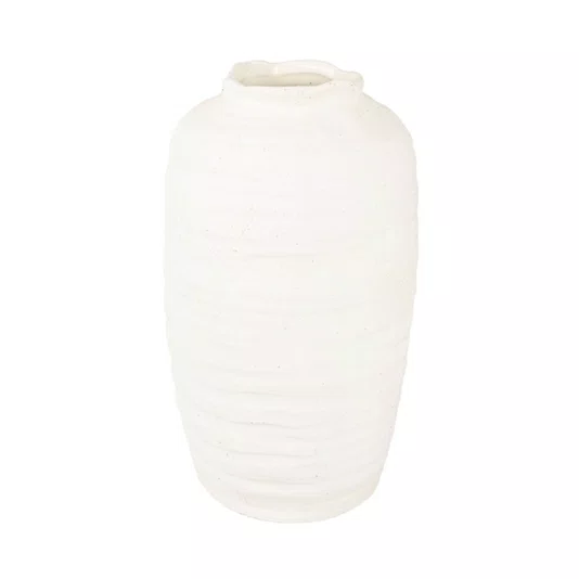 Vaso de Cerâmica Lucatti Branco 35 x 21 cm