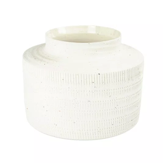 Vaso de Cerâmica P Lucatti Branco 13 x 16 cm