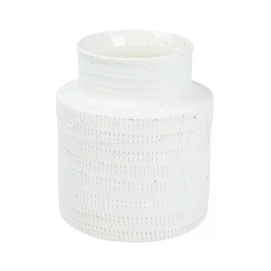 Vaso de Cerâmica P Lucatti Branco 14 x 12 cm