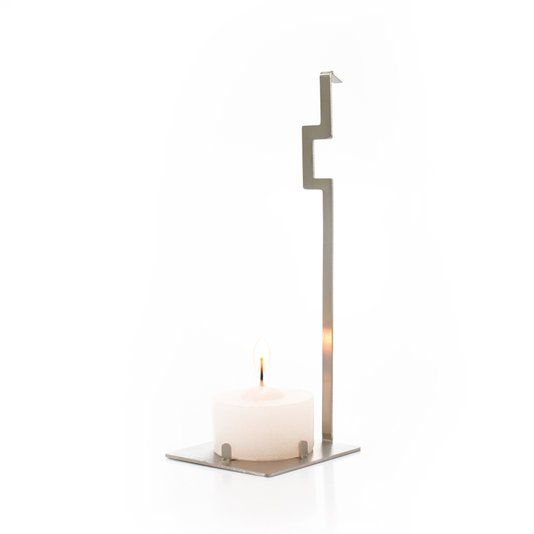 Vaso e Castiçal Labirinto Pequeno Riva Ouro 30 cm