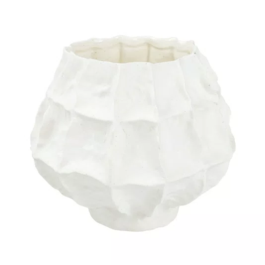 Vaso em Cerâmica Lucatti Branco 22 x 24 cm