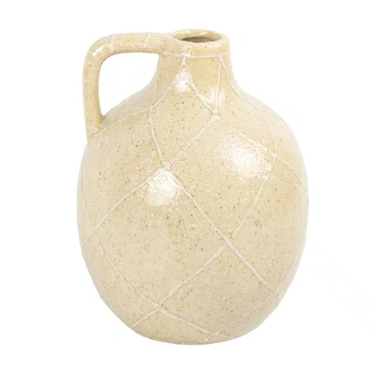 Vaso em Cerâmica Lucatti Creme 15 x 20 cm