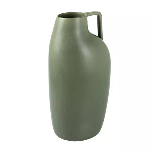Vaso em Cerâmica Lucatti Verde Escuro 40 x 19 cm